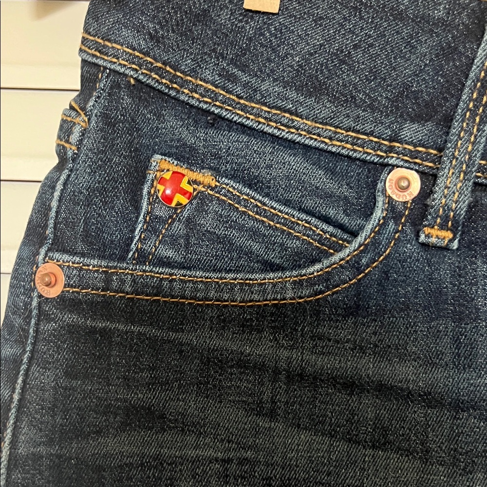 Hudson Jeans Dark Blue Rolled Cuff Denim Shorts - Picture 3 of 6